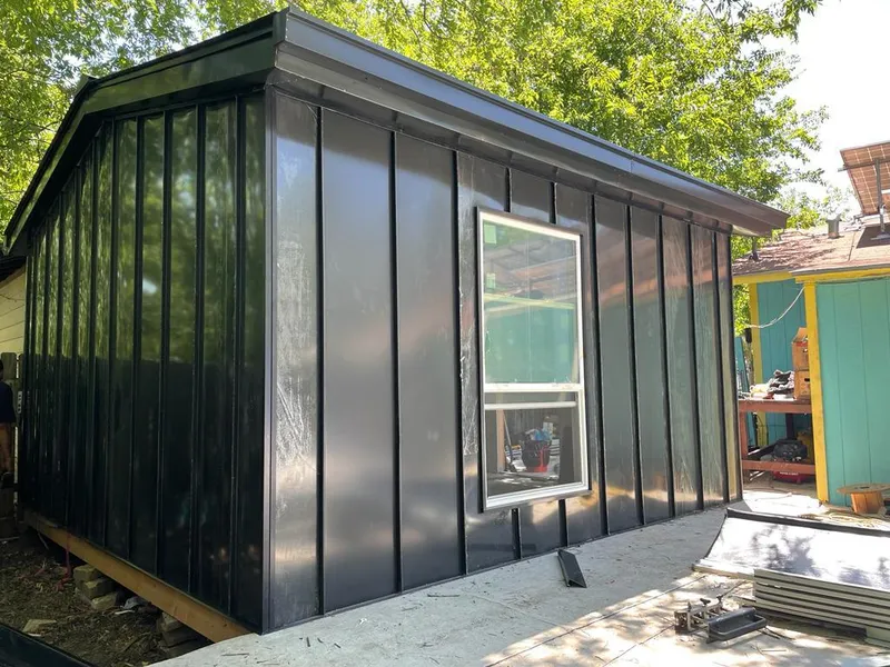 Black standing seam metal wall panels for Metal Roof Installation in Justice